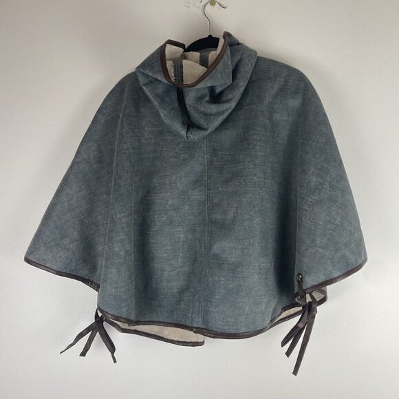 Hei Hei Anthropologie Women's Poncho Cape Hoodie Size S/M Oversized Reversible - Picture 4 of 7